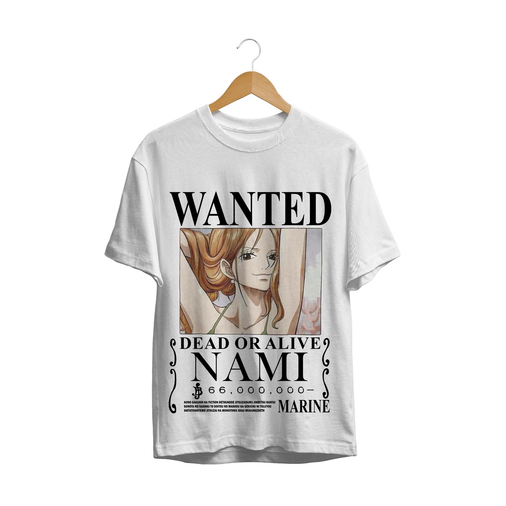 T-SHIRT BAJU ANIME NAMI WANTED ONE PIECE OP