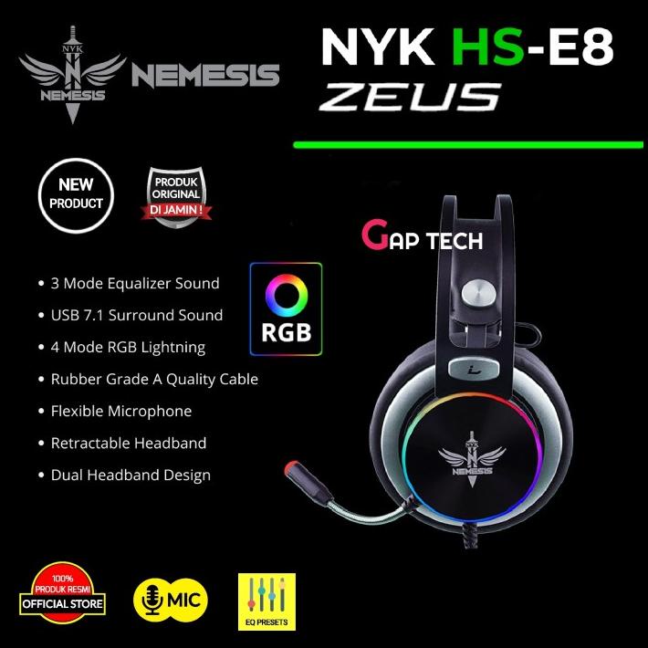 Nyk Nemesis Zeus Rgb Gaming 7.1 Surround Sound Headset Original