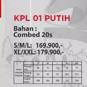 ATASAN MERAH PUTIH BAHAN KAOS PRIA II KPL 01 PUTIH II  ETHICA