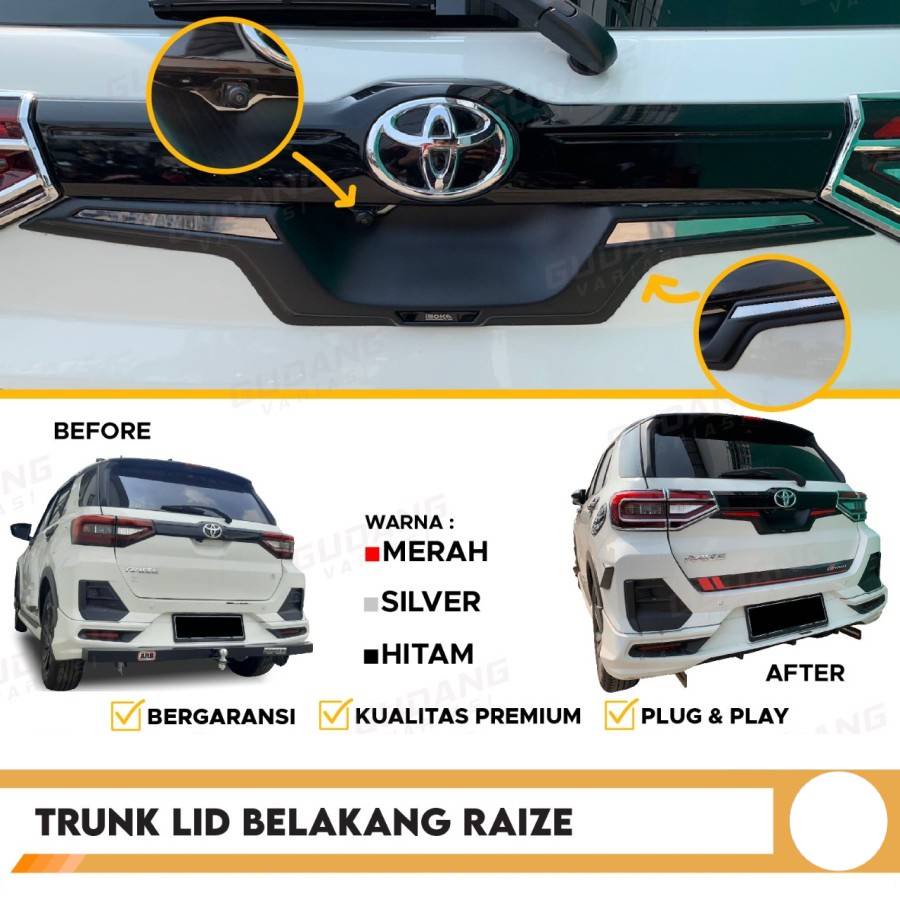 Cover Outer Pintu Belakang Rear Door Model Full Toyota Raize Rocky 2021