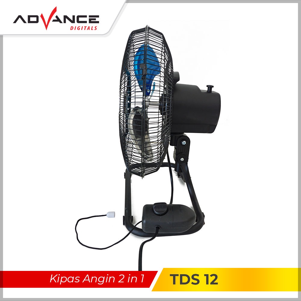 Advance Kipas Angin Dinding Meja Baling Besi TDS-12 (12 inch) 2 Fungsi  Garansi