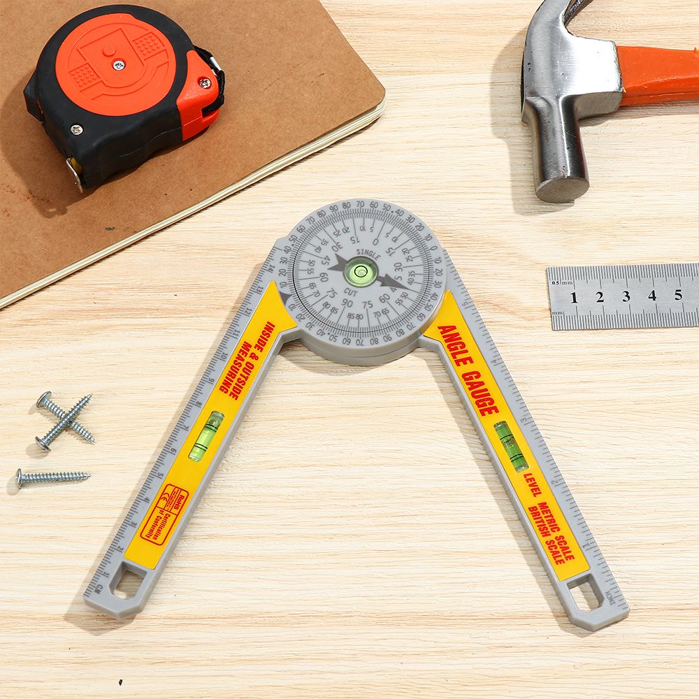 TOP New Miter Saw Protractor Accurate Goniometer Angle Finder Professional Durable 360° Leveling Bubble Measuring Ruler Tool