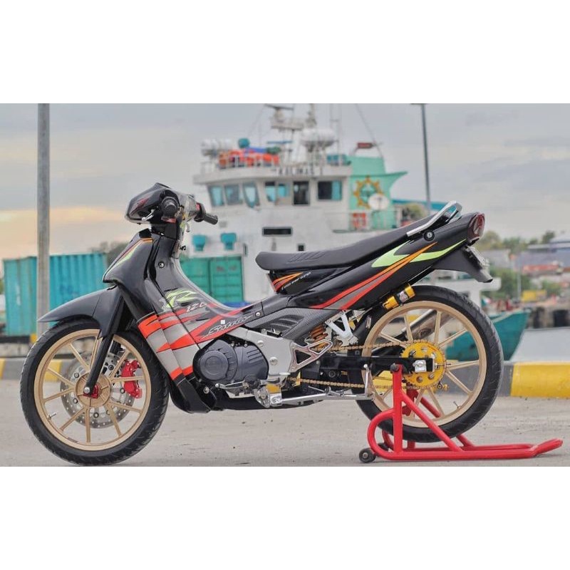 Striping Lis Sticker Standar Ori Suzuki Satria 2003 Lumba Abu abu hitam Striping Satria 2 TK Lumba S