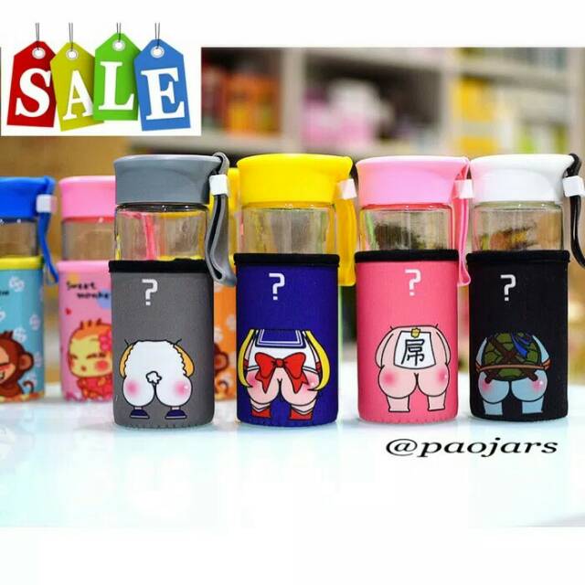 Botol minum / botol minuman / botol minum kaca sexy butt / botol minum kaca