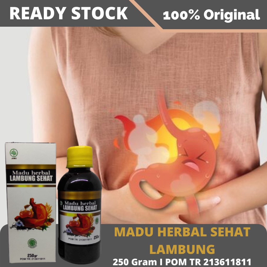 Obat Asam Lambung dan Maag - Obat Maag Akut &amp; Kronis - Obat Maag Menahun - Obat Maag dan Asam Lambung Herbal - Obat Gangguan Pencernaan - Obat Asam Lambung Kronis dan Gerd - Obat Asam Lambung Madu Herbal Lambung Sehat isi 250 ML