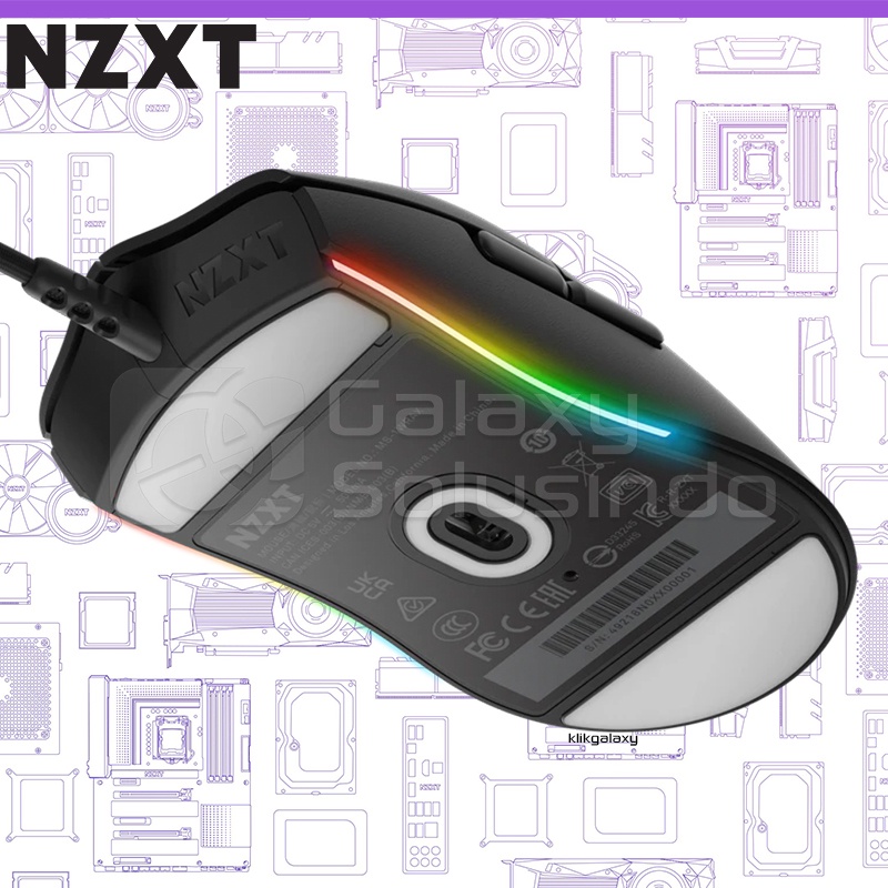 NZXT LIFT Lightweight Ambidextrous Gaming Mouse - Black