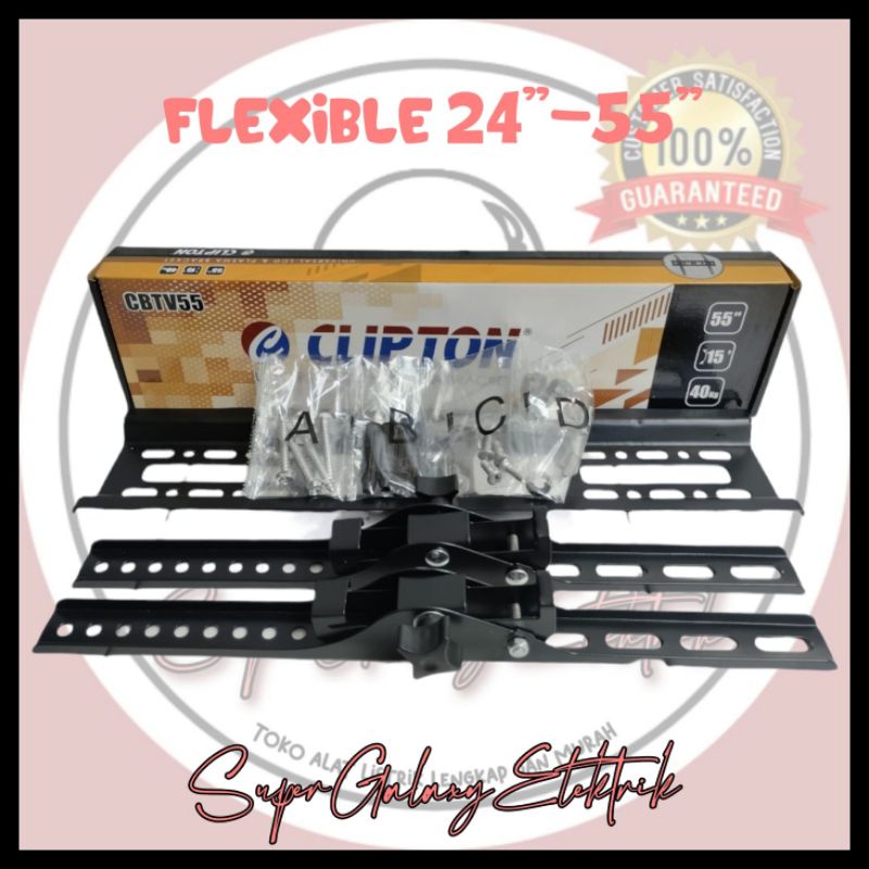 Bracket tv Clipton 19&quot; - 22&quot; - 24&quot; - 29&quot; - 32&quot; - 37&quot;- 42&quot; - 55&quot; - 60&quot; (standart &amp; flexibel)