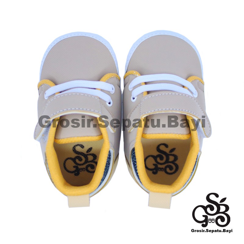 sepatu bayi baby shoes prewalker laki laki perempuan umur 2 - 14 bulan model Basket Case Abu