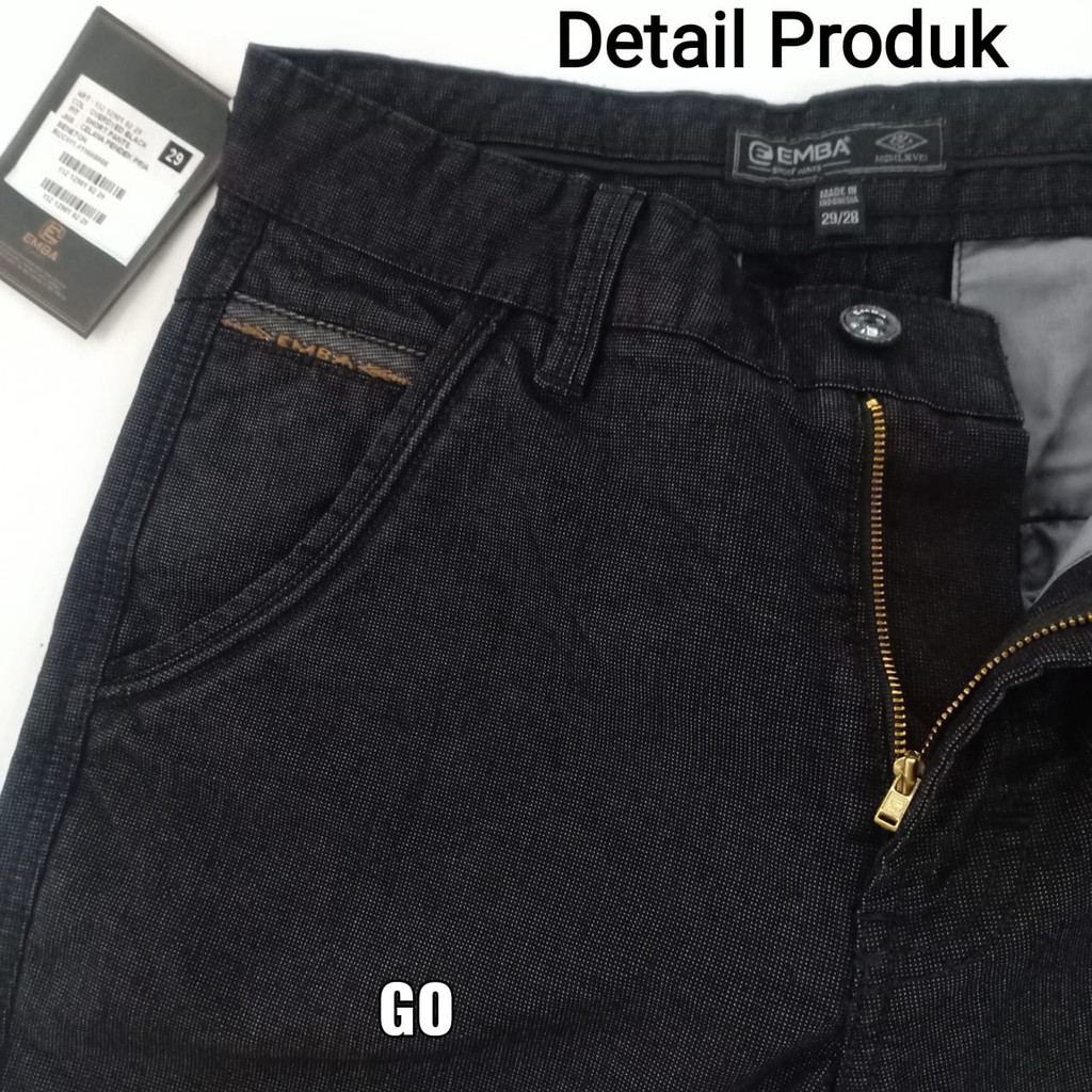 gof EMBA CELANA JEANS Pakaian Pria Celana Pendek Jeans Bermuda Casual Reguler Fit Slimfit Original