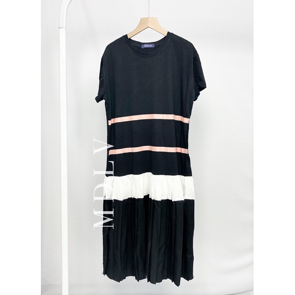 MDLV ~ 83810# Hanako Drop Waist Dress Loose Dress Big Size Dress Premium Fashion Import