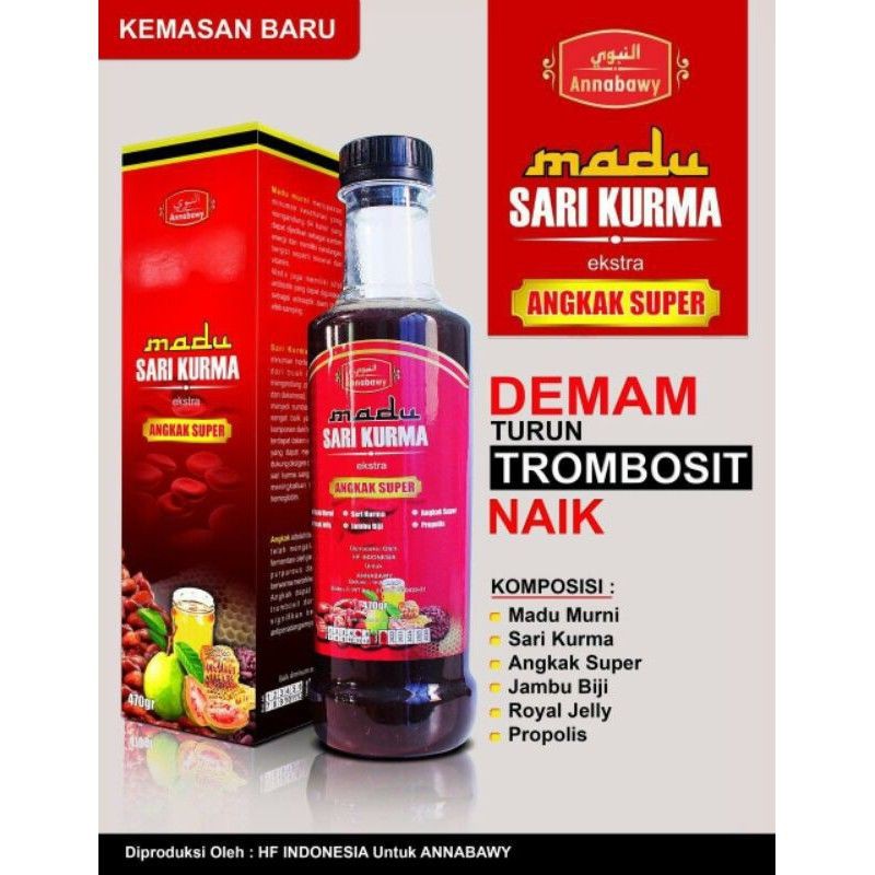 

Madu Sari Kurma Extra Angkak Super/Madu Trombosit 470gr