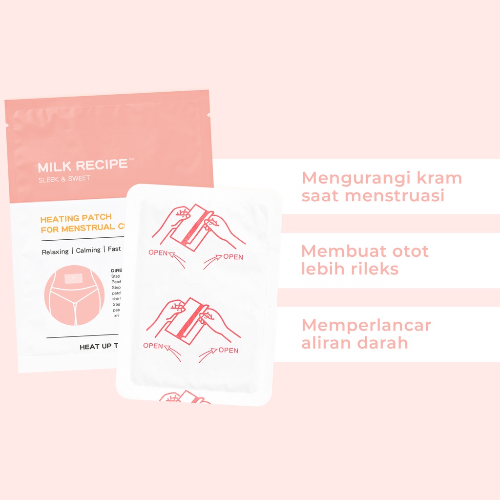 Milk Recipe Heating Patch for Menstrual Cramp Relief 5 Pcs | Kompres Penghangat | - Heating Pad untuk Meredakan Nyeri Haid Menstruasi