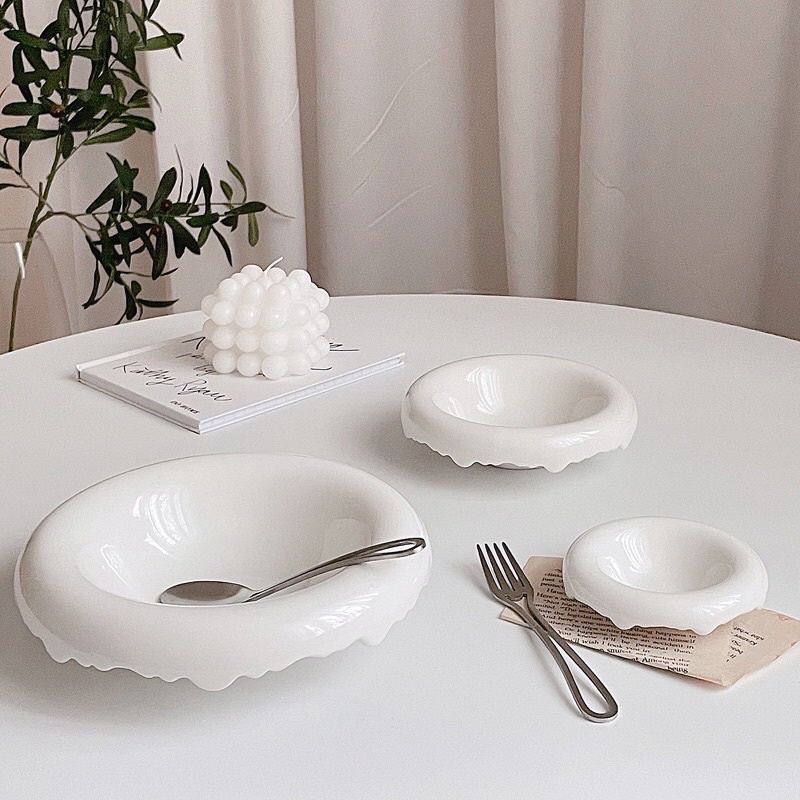 [MINIHOME] NAHEE Plate Bowl Piring Mangkok Korea Aesthetic Homecafe Minimalis Alas Makan Mangkuk Ker