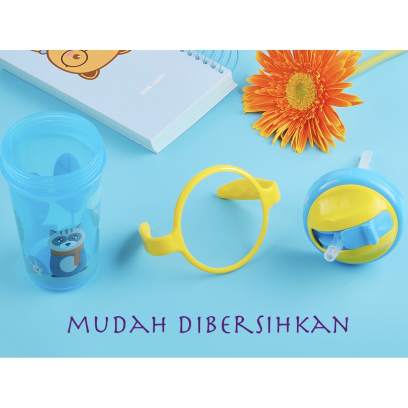 BOTOL MINUM AIR BAYI ANTI BOCOR LUCU MOTIF KARTUN