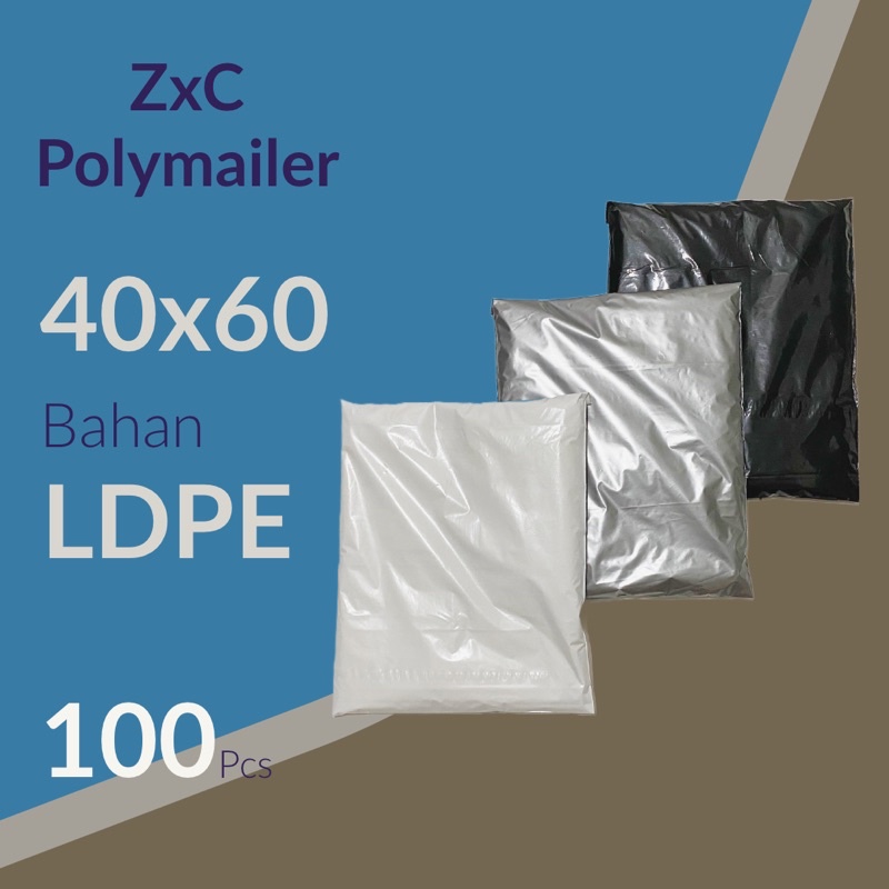

ZXC Polymailer 40x60 cm Plastik Packing Online Shop Hitam Ekonomis Lem Bahan LDPE