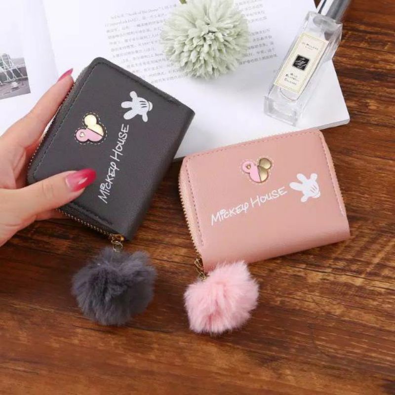 Arifirn D30 - Dompet Lipat Wanita Murah Free PomPom