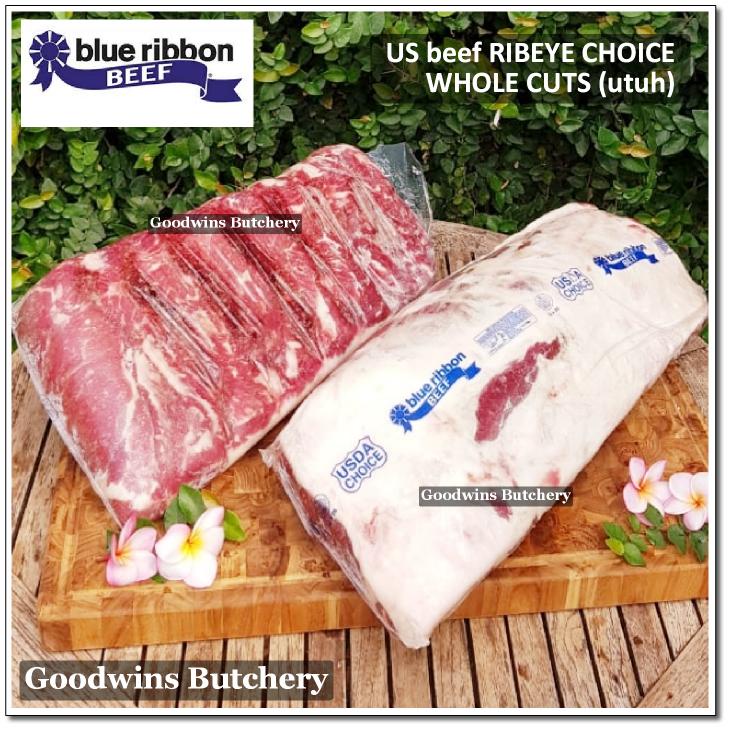 

8.5kg 1pc beef Cuberoll Scotch Fillet RIBEYE LIP-ON frozen USDA US CHOICE Blue Ribbon WHOLE CUT (utuh)