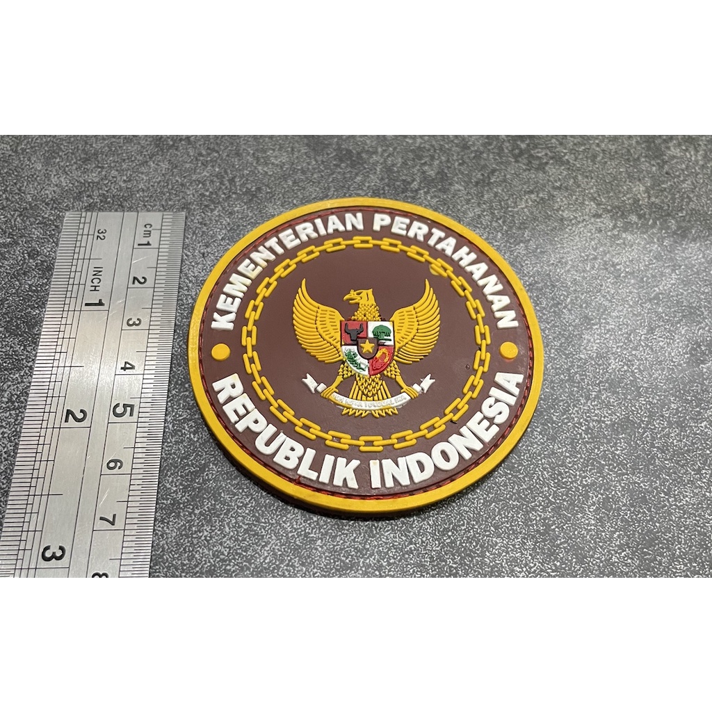 Patch Kemhan (Merah) - Patch Velcro Kementrian Pertahanan Baru - Prepetan Kemhan