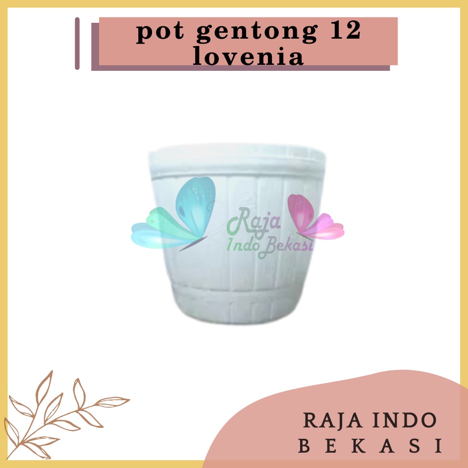Pot Gentong Lovenia 12 Putih Pot Gentong 12 (10CM) Putih Pot Bunga Plastik 12 Bibit Bunga Putih