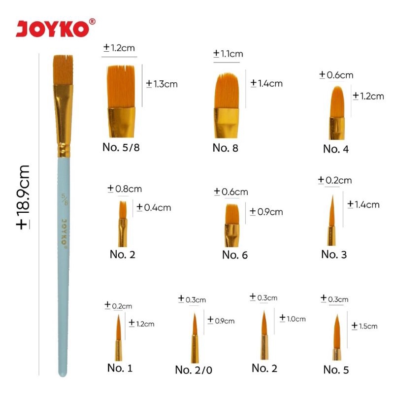 

HJK Kuas Lukis Joyko Set BR-17 (1 set=10 pcs)