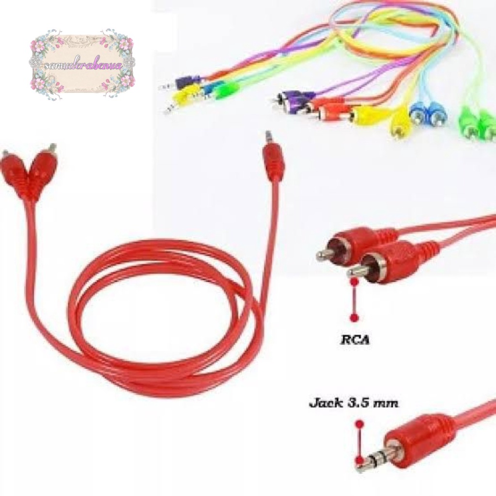 Kabel Aux 2in1 / Kabel Audio 2in1 / Jack 3.5mm audio rca 2 in 1 cabel Cable SB3354