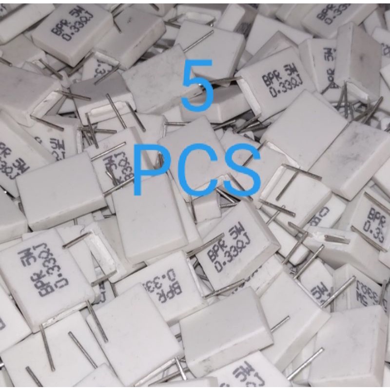 R KAPUR 0.33 5W gepeng ( 5 pcs ) / resistor 0.33ohm 5watt non induktif