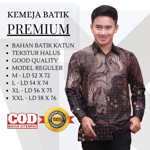 Batik Pria Lengan Panjang Kemeja Batik Artonesia motif CUCAKROWO M L XL XXL