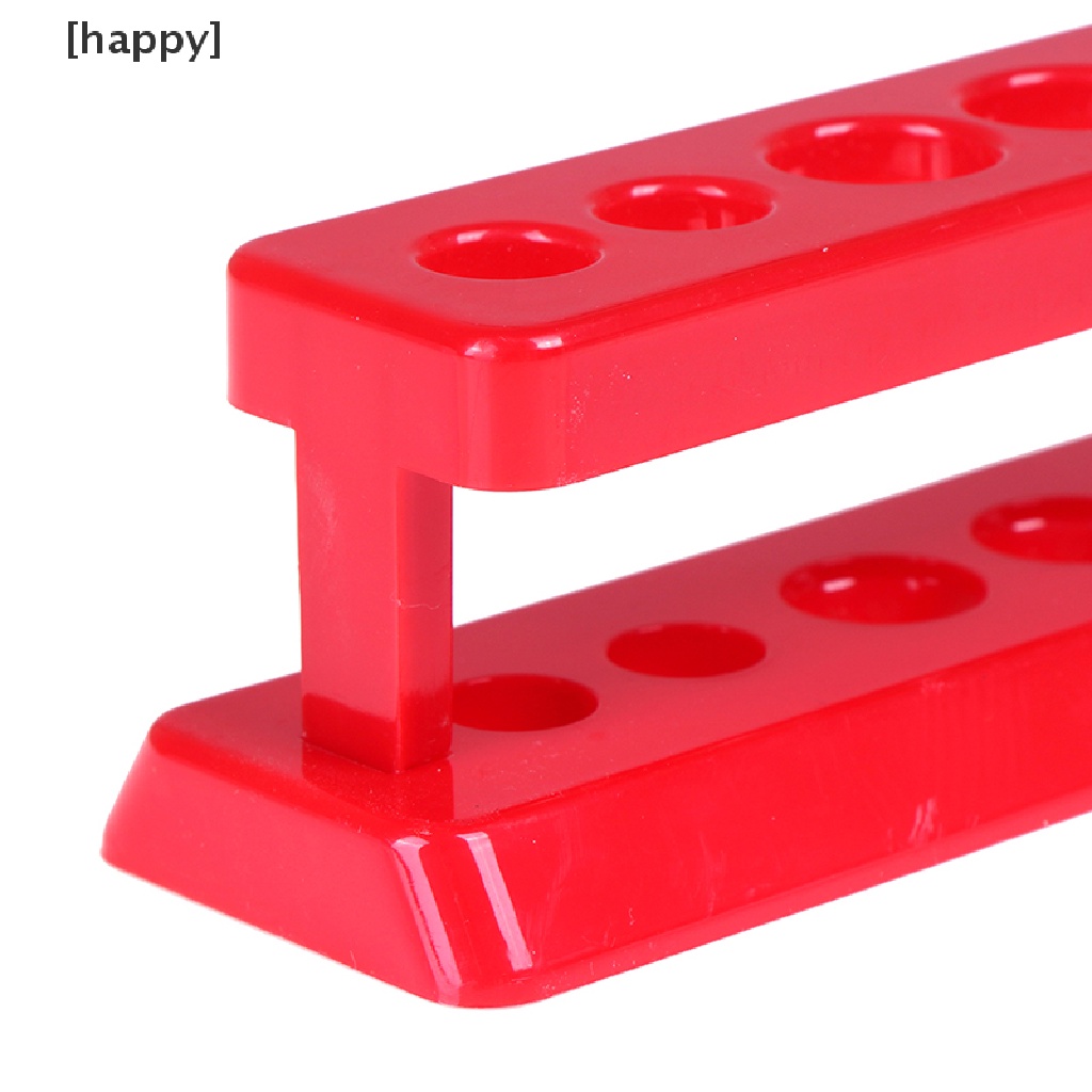 Rak Stand Holder Tabung Reaksi 6 Lubang Bahan Plastik Warna Merah Untuk Laboratorium