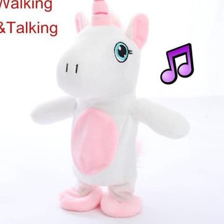 Talking Walking Unicorn Mainan Boneka Unicorn Bisa Bicara Dan - pink fluffy unicorns dancing on rainbows roblox id free