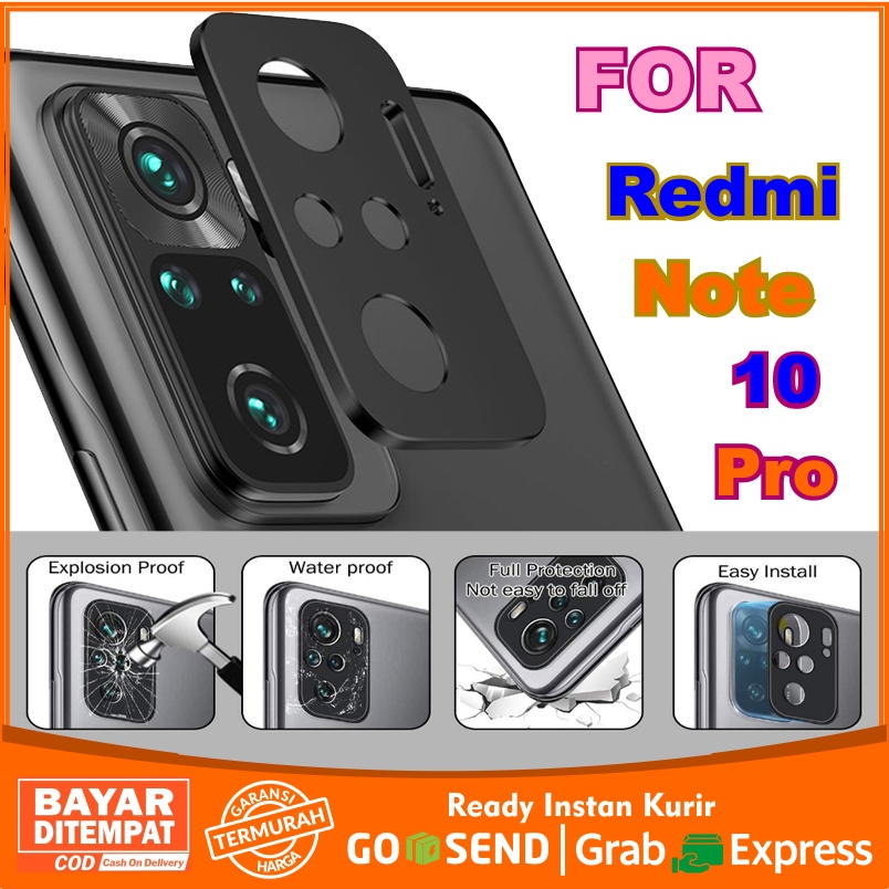 Pelindung Kamera Frame Metal Xiaomi Redmi Note 10 Pro Tempered Glass Camera Ring Metal