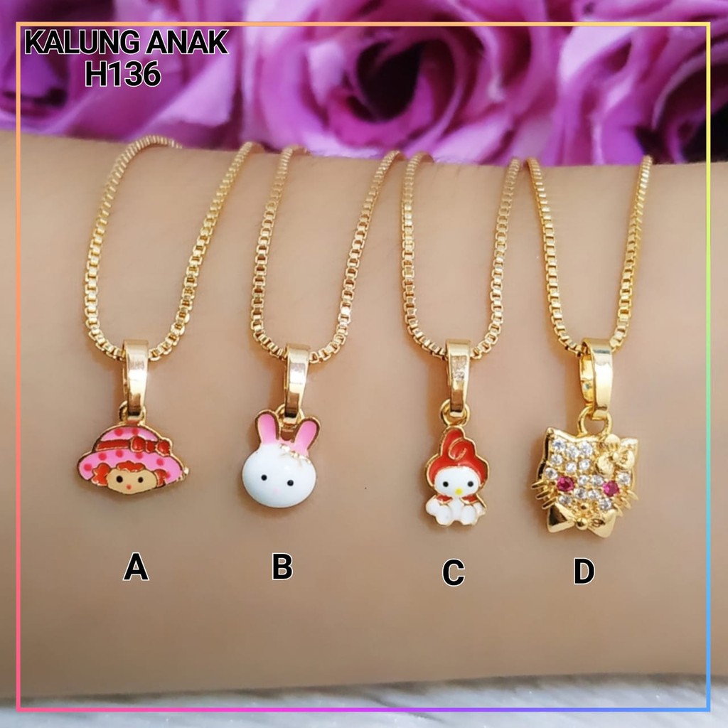 Kalung xuping kalung anak hello kitty lapis emas gold H136