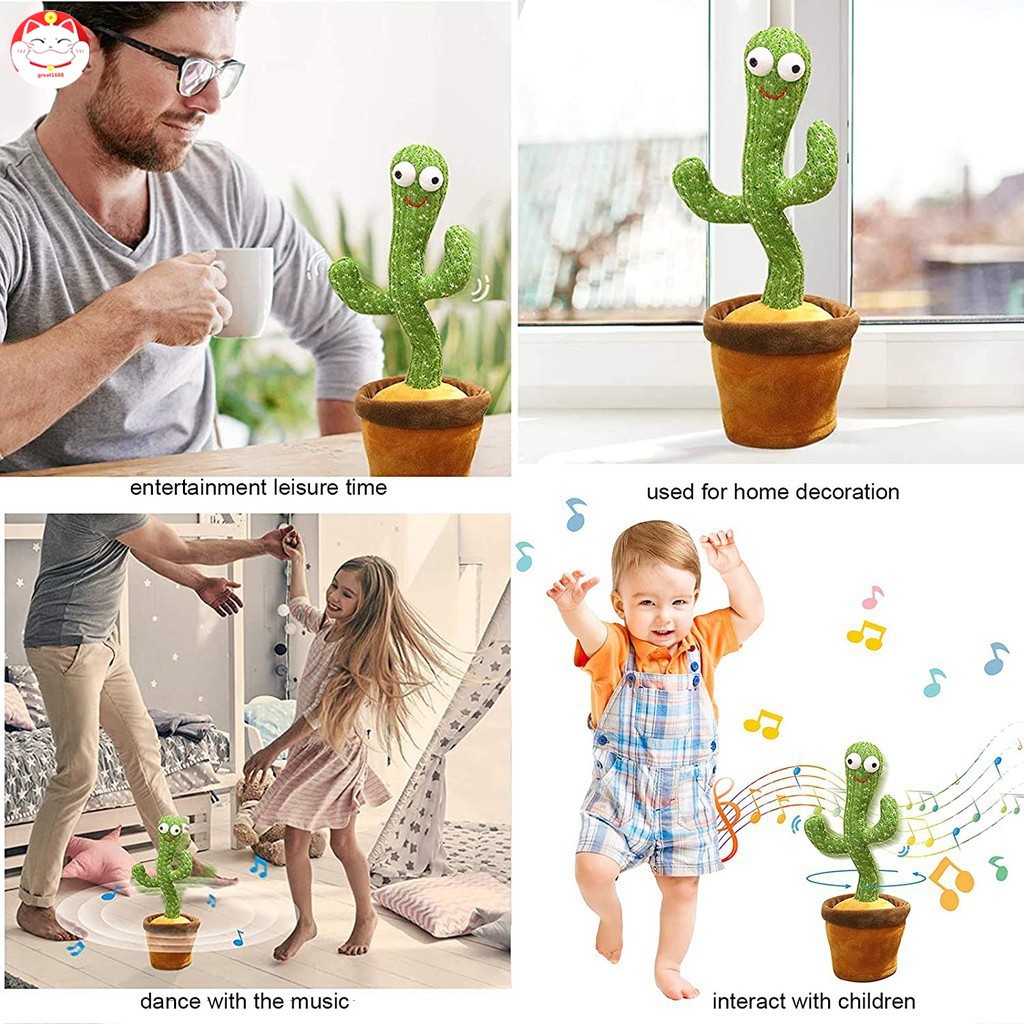 cactus toy boneka pintar kaktus joget joged dan goyang bisa bicara ngomong rekam dan joget boneka menari dance dancing talk mainan boneka menari edukasi elektronik tiktok murah toys mainan anak perempuan bayi