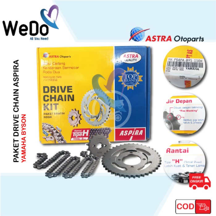 Aspira GearSet Byson Drive Chain Rantai Roda Gir Depan Gear Belakang