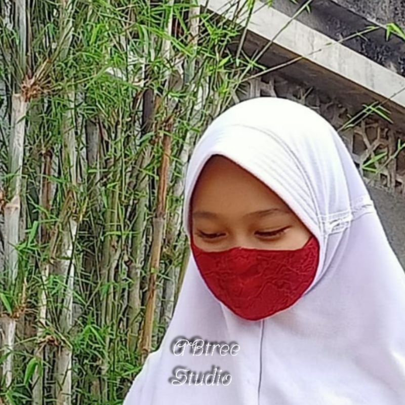 Masker anak brokat (earloop headloop) | masker kondangan akad nikah pesta wedding pengantin hijab