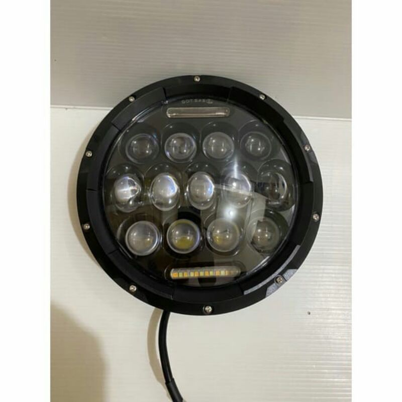 Daymaker 16 titik Led 75w headlamp 7 inch nyala cut off jauh dekat senja sein jimny katana