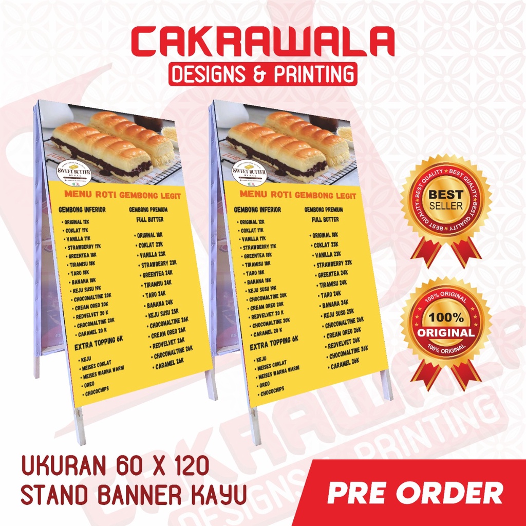 STAND BANNER KAYU UKURAN 60 X 120 - STANDING BANNER KAYU PROMOSI