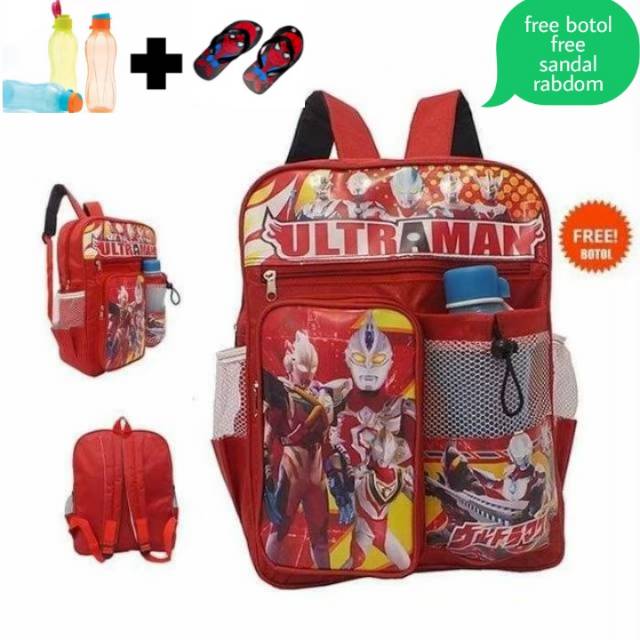 Tas anak ultraman  free botol free sandal random