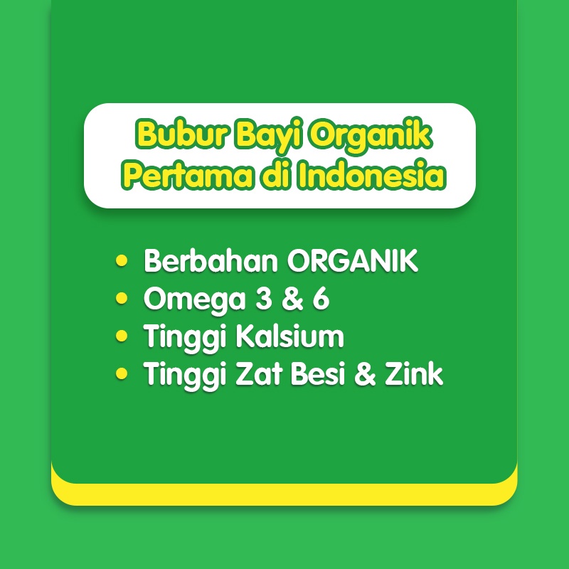 Milna Bubur Organik 6 Bulan Kacang Hijau / Pisang 120gr