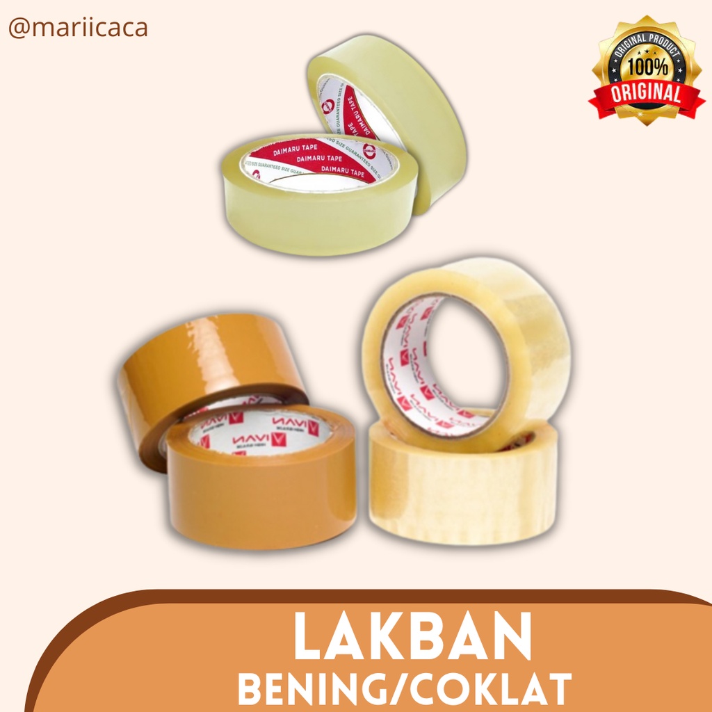 

Lakban 45mm & 1 inch Isolasi Bening dan Coklat (Merek tanya dahulu)