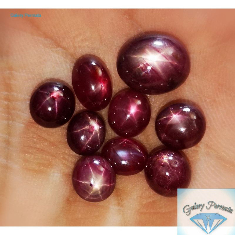 Batu permata ruby star corondum lostune star mayung tajam asli natural