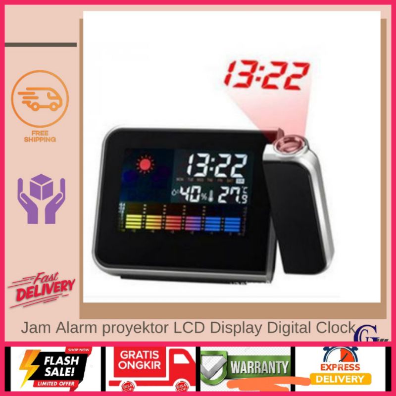 Jam led Digital Proyektor COD Jam Proyektor Alarm Jam Meja