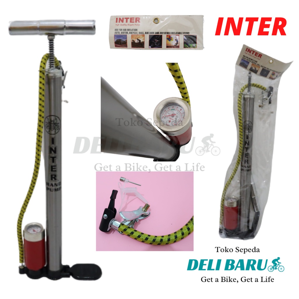 Inter Pompa ban tabung meteran sepeda, motor, mobil, becak, bola