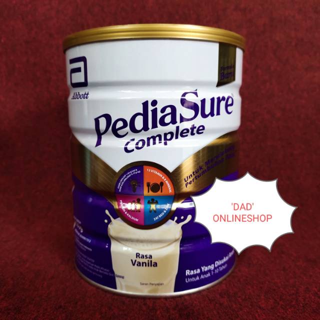 PediaSure COMPLETE Vanilla 850 gr FREE BUBBLE KEMASAN BARU TUTUP GOLD(BUKAN TRIPELSURE)