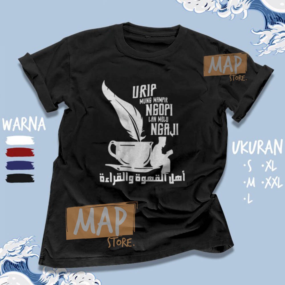  Kaos  Santri  Islami URIP MUNG MAMPIR NGOPI  LAN NGAJI Baju 