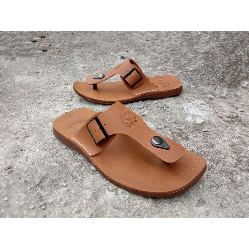 sandal japit gesper bahan full kulit sandal pria terbaru sandal berkulit sandal gesper
