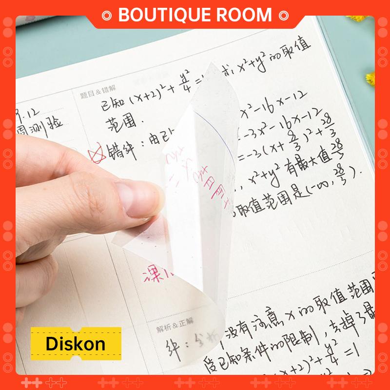 50pcs sticky notes transparan anti air sticker note stiker buku catatan tempel transparent untuk kantor sekolah alat tulis
