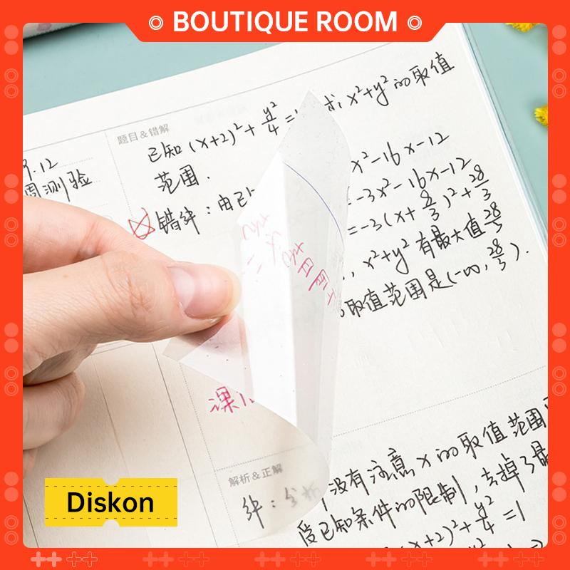 50pcs sticky notes transparan anti air sticker note stiker buku catatan tempel transparent untuk kantor sekolah alat tulis