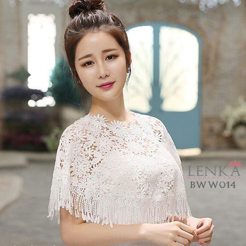 [PRODUK FAVORIT] AKSESORIS PENGANTIN PESTA BOLERO LACE PUTIH KOREA MODERN BWW014