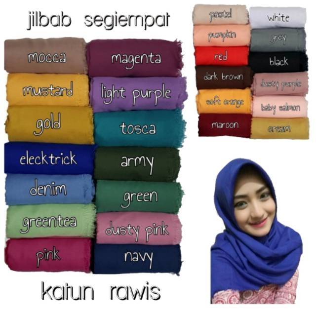 Jilbab Segi Empat Katun Rawis