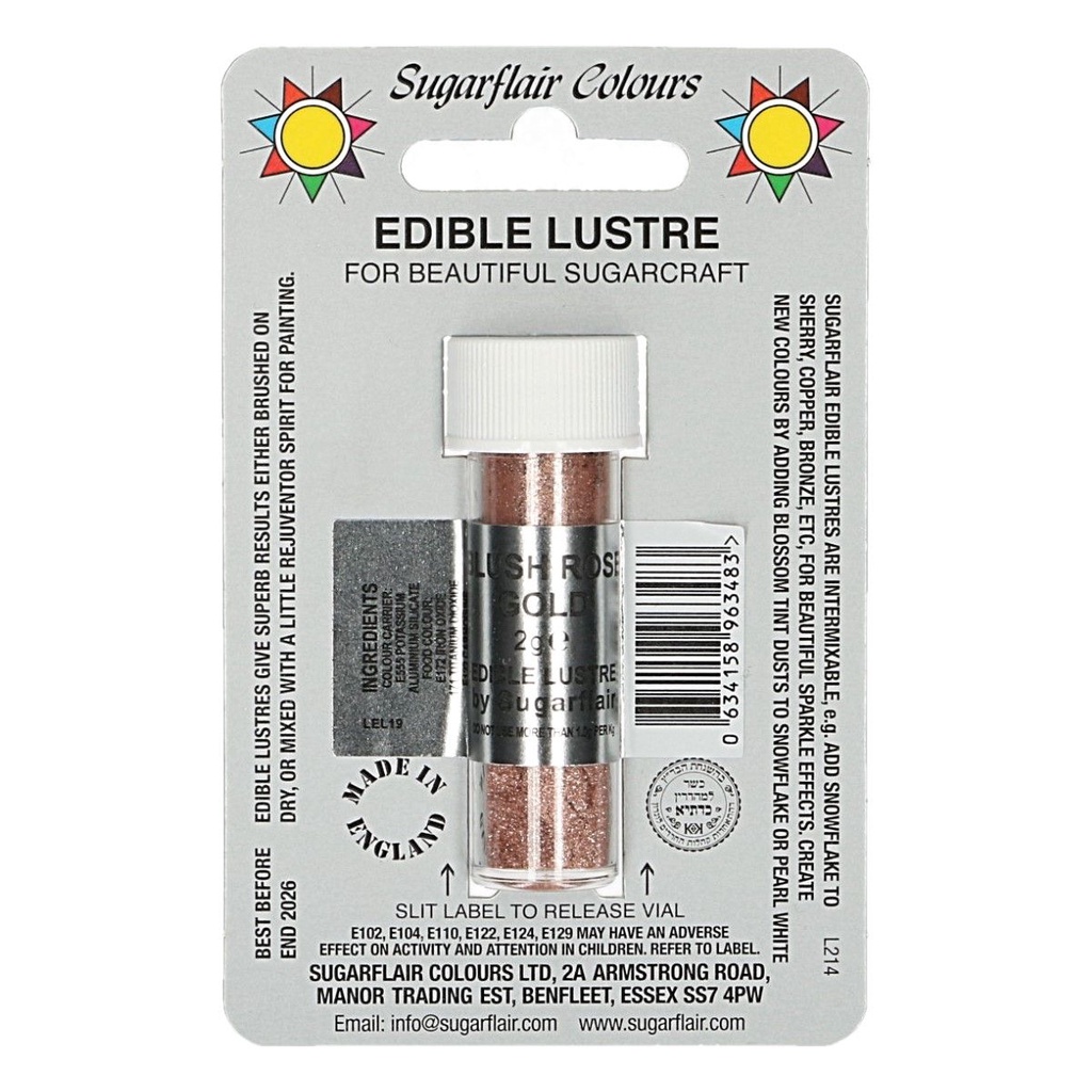 

Sugarflair Edible Lustre Dust - Rose Gold